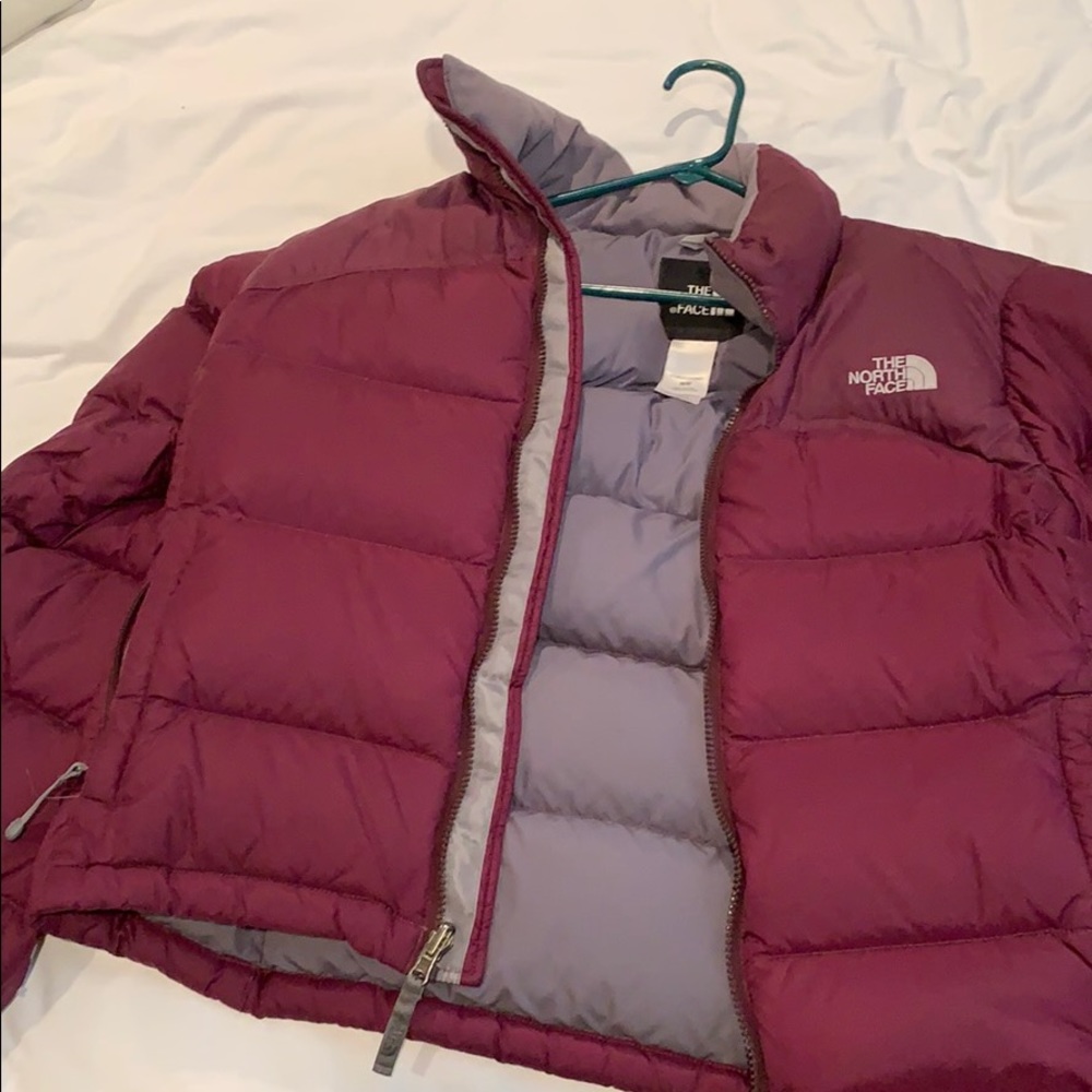Purple puffer coat from Northface
